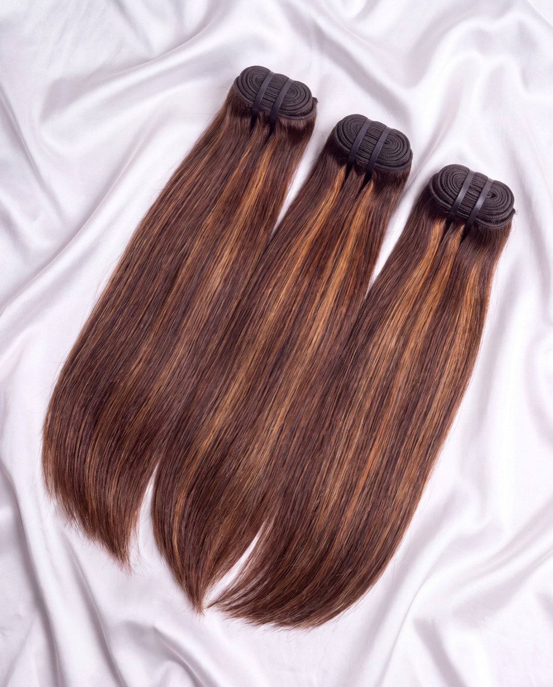 Golden Mocha bundles on satin